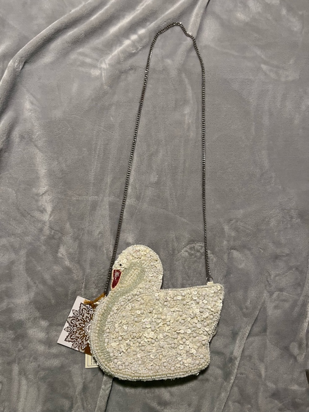 White Swan Sequin and Beaded Crossbody - Picture 5 of 6